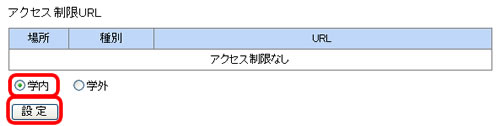 アクセス制限URL画面